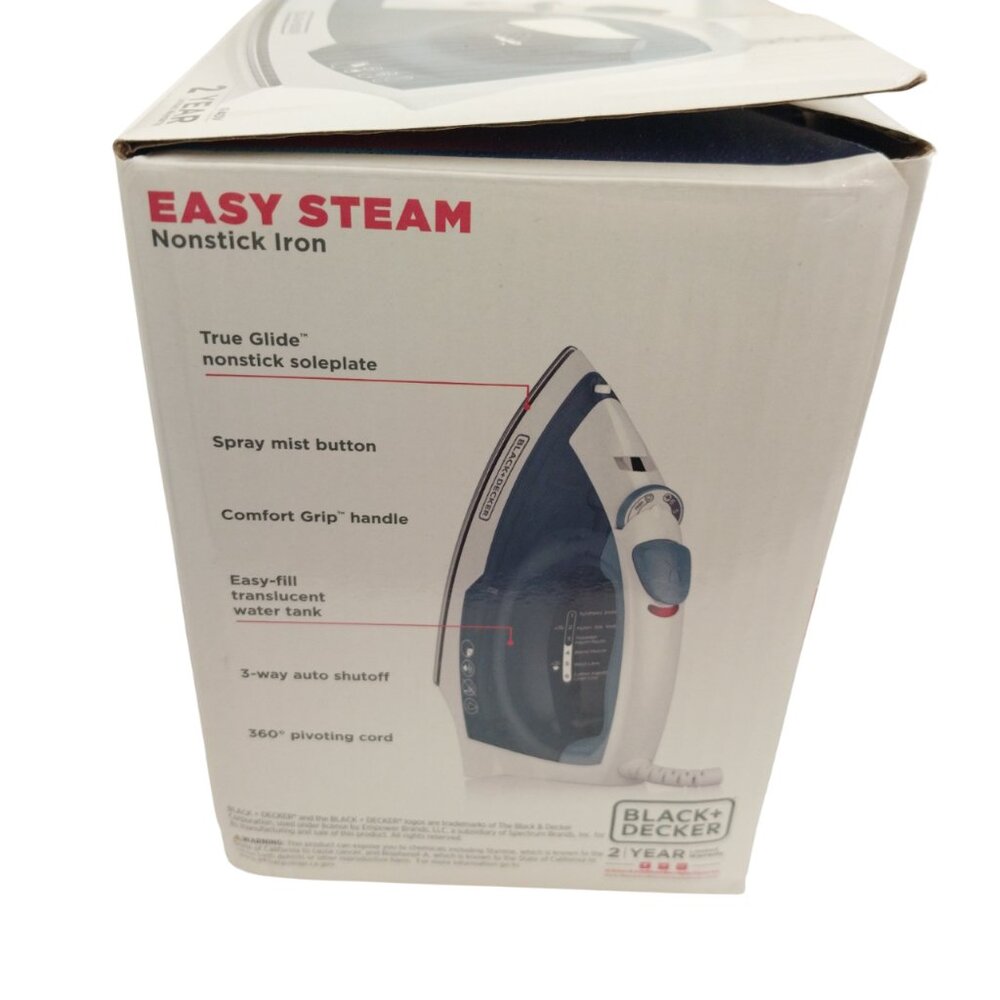 Black and Decker Easy Steam Compact Clothing Iron New In Box 1200 Watts - Picture 3 of 11